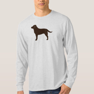 チョコレートラブラドル・レトリーバー犬犬のシルエットの実験室 Tシャツ