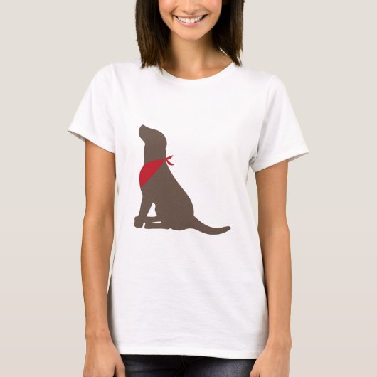 チョコレートラブラドル・レトリーバー犬 Tシャツ (正面)