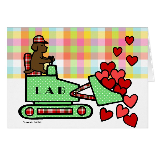 チョコレートラブラドールのストールあなたのハート (正面横)