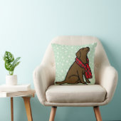 チョコレートラブラドールのタータンチェックのスカーフ2 クッション (椅子)