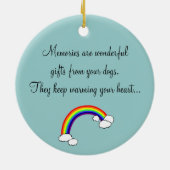 チョコレートラブラドールの天使およびお母さんの微笑 セラミックオーナメント (裏面)