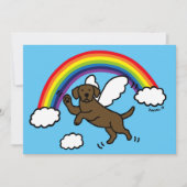 チョコレートラブラドールの守り神は感謝していしています サンキューカード (正面)