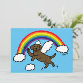 チョコレートラブラドールの守り神は感謝していしています サンキューカード (スタンド正面)