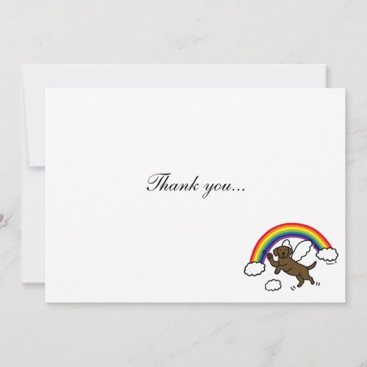 チョコレートラブラドールの守り神は感謝していしています サンキューカード (裏面)