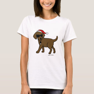 チョコレートラブラドールの漫画のクリスマスのワイシャツ Tシャツ