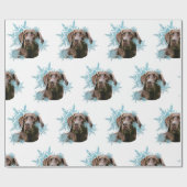 チョコレートラブラドールインザスノーフレーク ラッピングペーパー (フラット)