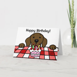 チョコレートラブラドールウォッチング誕生日 カード