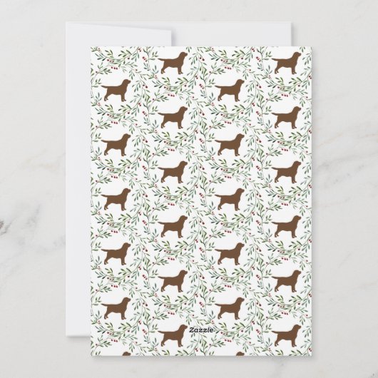 チョコレートラブラドールエレガントドッグメリークリスマス シーズンカード (裏面)