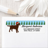 チョコレートラブラドールクリスマスサンタ差出人住所 ラベル (インサイチュ)