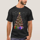 チョコレートラブラドールクリスマスツリーおもしろいクリスマスの一致 Tシャツ (正面)