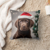 チョコレートラブラドールクリスマス クッション (ブランケット)