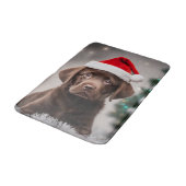 チョコレートラブラドールクリスマス バスマット (アングル)