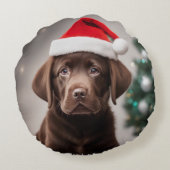 チョコレートラブラドールクリスマス ラウンドクッション (裏面)