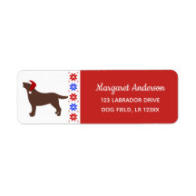 チョコレートラブラドールシルエットサンタクリスマスレッド