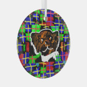 チョコレートラブラドールスタイルエアーフレッシュナーヒッチカバー ガラスオーナメント (正面右)