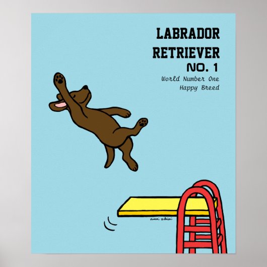 チョコレートラブラドールダイビング漫画 ポスター (正面)