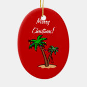 チョコレートラブラドールトロピカルクリスマス セラミックオーナメント (裏面)