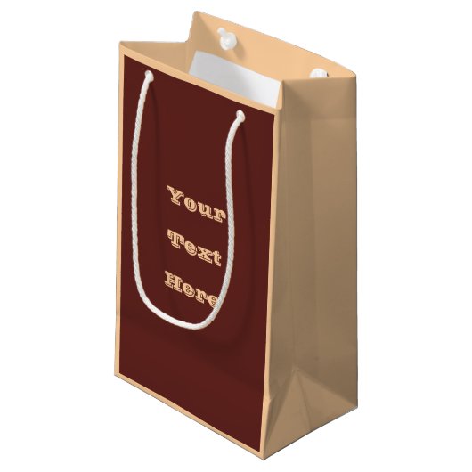 チョコレートラブラドールドッグファーブラウン無地のカラー スモールペーパーバッグ (正面アングル)