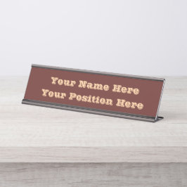 チョコレートラブラドールドッグファーブラウン無地のカラー デスクネームプレート