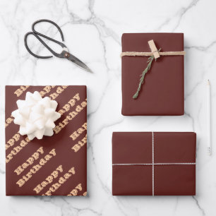 チョコレートラブラドールドッグファーブラウン無地のカラー ラッピングペーパーシート