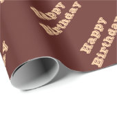 チョコレートラブラドールドッグファーブラウン無地のカラー ラッピングペーパー (ロールコーナー)