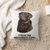 チョコレートラブラドールドッグフォトポートレート クッション (ブランケット)