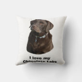 チョコレートラブラドールドッグフォトポートレート クッション (裏面)