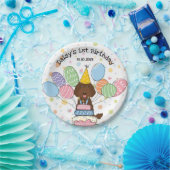 チョコレートラブラドールドッグ誕生日紙プレート ペーパープレート (パーティー)