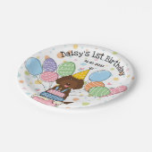 チョコレートラブラドールドッグ誕生日紙プレート ペーパープレート (アングル)