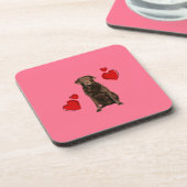 チョコレートラブラドールハッピーバレンタインデー コースター (左側)