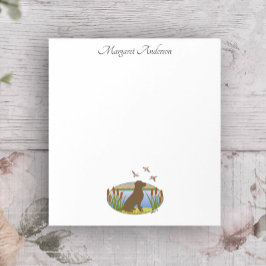 チョコレートラブラドールバードドッグサンセット ノートパッド