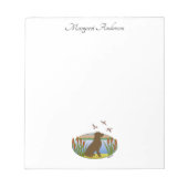 チョコレートラブラドールバードドッグサンセット ノートパッド (正面)