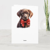 チョコレートラブラドールパピードッグ誕生日 カード (裏面)