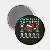 チョコレートラブラドールパピー クリスマス サンタ オーバーサイズ マグネット (正面/裏面)
