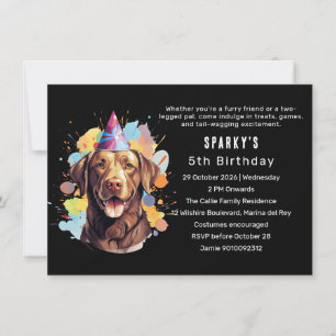チョコレートラブラドールポーティー:誕生日バッシュ 招待状