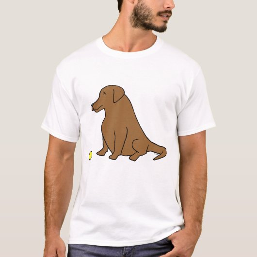 チョコレートラブラドールリトリーバおもしろい犬漫画 Tシャツ (正面)