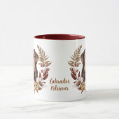 チョコレートラブラドールレトリエバーオータムリース マグカップ (中央)