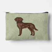 チョコレートラブラドールレトリエバーカワイトカートカートゥーンラボドッグ アクセサリーポーチ (正面)