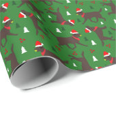 チョコレートラブラドールレトリエバーショックラボクリスマス ラッピングペーパー (ロールコーナー)