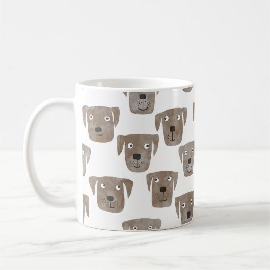 チョコレートラブラドールレトリエバードッグウォーター色 コーヒーマグカップ (左)