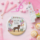 チョコレートラブラドールレトリエバードッグカラフル誕生日 ペーパープレート (パーティー)