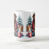 チョコレートラブラドールレトリエバードッグキュートホリデー コーヒーマグカップ (中央)