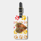 チョコレートラブラドールレトリエバードッグハートポープリント ラゲッジタグ (正面縦)