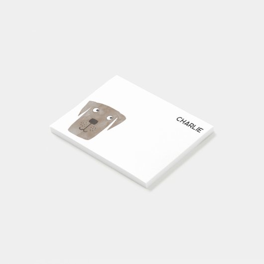 チョコレートラブラドールレトリエバードッグパーソナライズされた ポストイット (アングル)