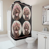 チョコレートラブラドールレトリエバードッグブラックピンク シャワーカーテン (インサイチュ)