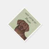 チョコレートラブラドールレトリエバーハッピーゴッチャデイ スタンダードカクテルナプキン (角)