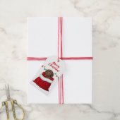 チョコレートラブラドールレトリエバーパピーインサンタバッグ ギフトタグ (より糸付き)