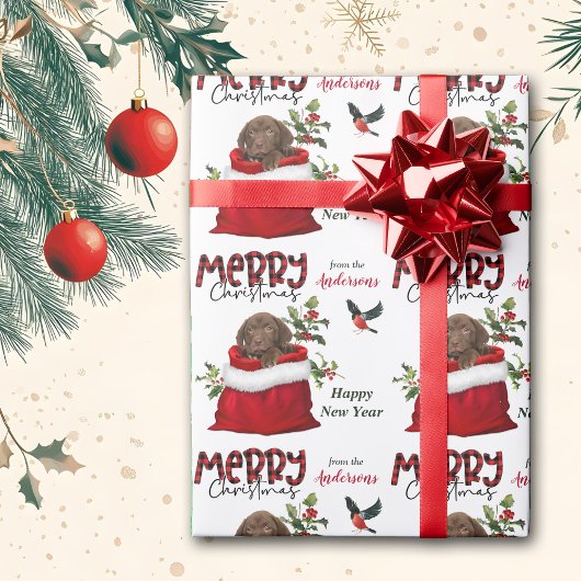 チョコレートラブラドールレトリエバーパピー抱き枕 ラッピングペーパー