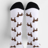 チョコレートラブラドールレトリエバーブラウンドッグパターン ソックス (上部)