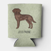 チョコレートラブラドールレトリエバーラボドッグ名前をカスタムする 缶クーラー (正面)